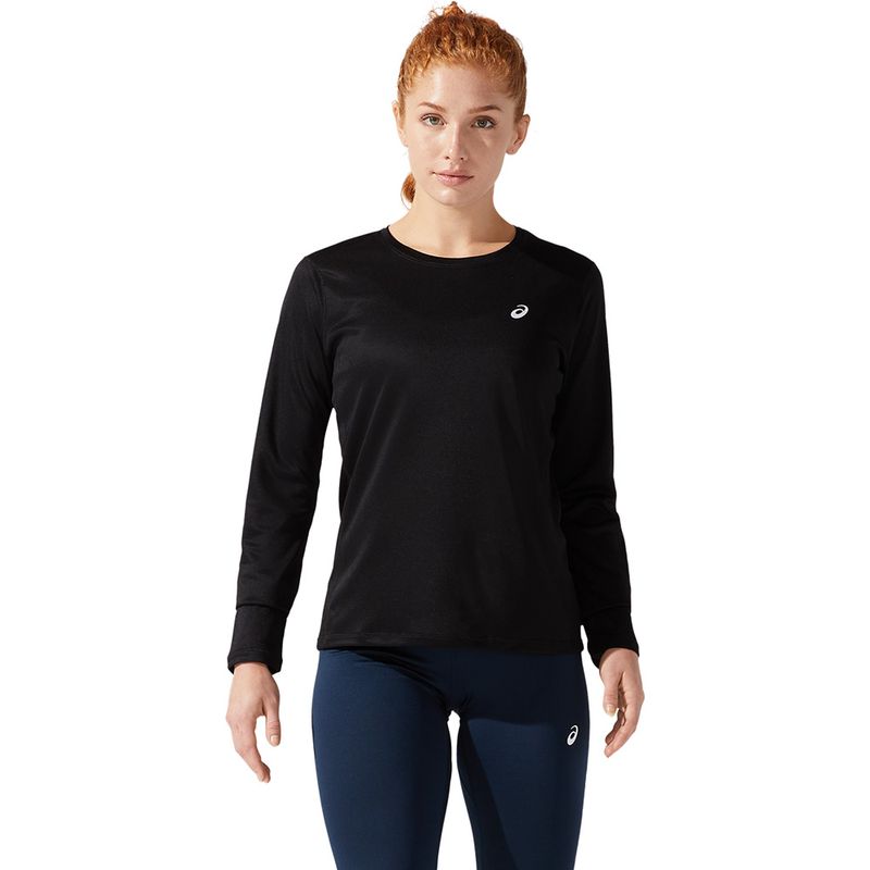 Polo-ASICS-Silver-LS-Top-Performance-Black-Mujer---0