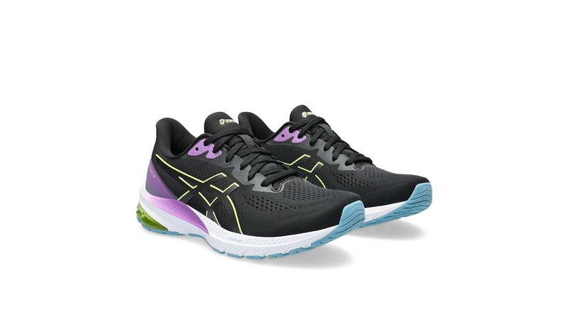 Zapatillas ASICS Gt 1000 12 Black Glow Yellow Mujer ASICS