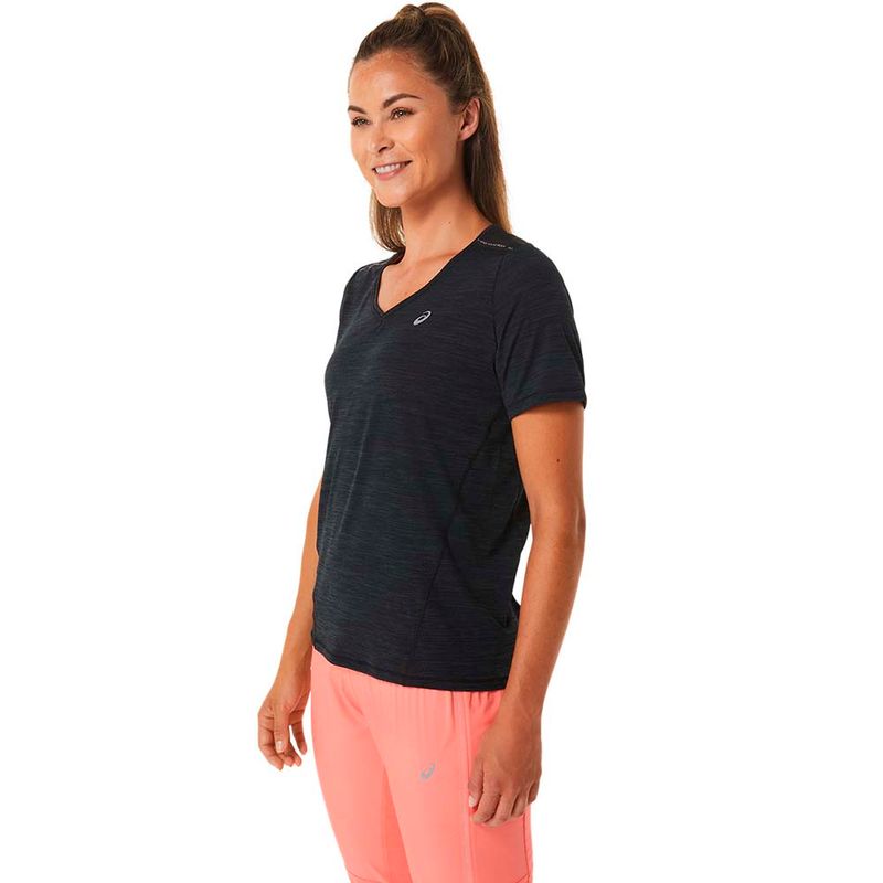 Polo-ASICS-Race-V-Neck-Ss-Top-Performance-Black-Grey-Mujer---0