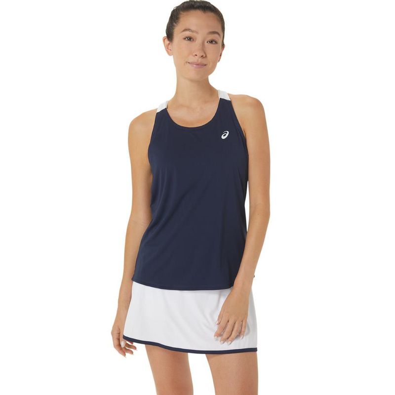 Polo-ASICS-Midnight-Brilliant-White-Azul-Marinho-Branco-Mujer---0
