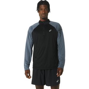 Polo ASICS Icon 1/2 Zip Ls Top Black/Carrier Grey Hombre