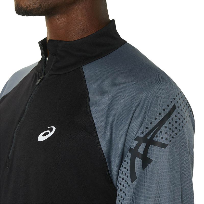 Polo-ASICS-Icon-1-2-Zip-Ls-Top-Black-Carrier-Grey-Hombre---5