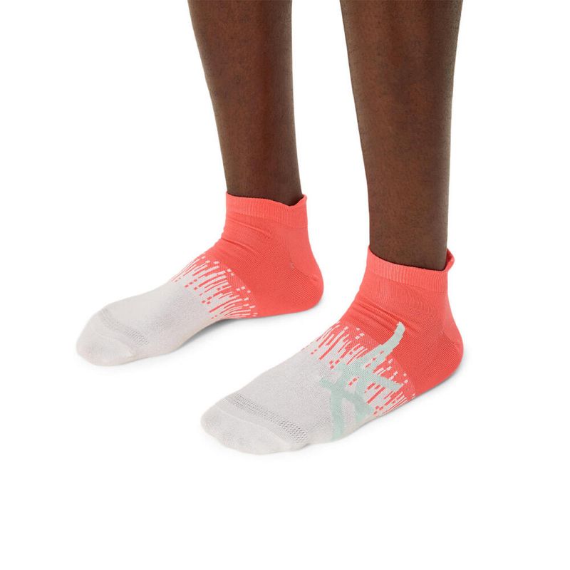 Medias ASICS Light Mesh Ankle Socks Coral Reef/Brilliant White Unisex - 2