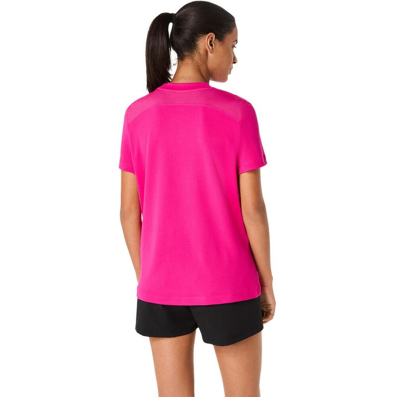 Polo ASICS Court Short Sleeve Top Pink Rave Mujer - 1
