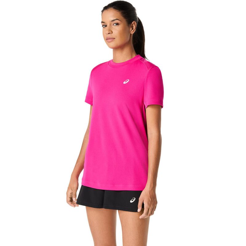 Polo ASICS Court Short Sleeve Top Pink Rave Mujer - 2