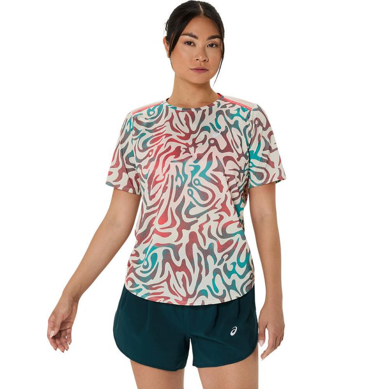 Polo ASICS Road All Over Print Ss Top Birch Mujer - 0