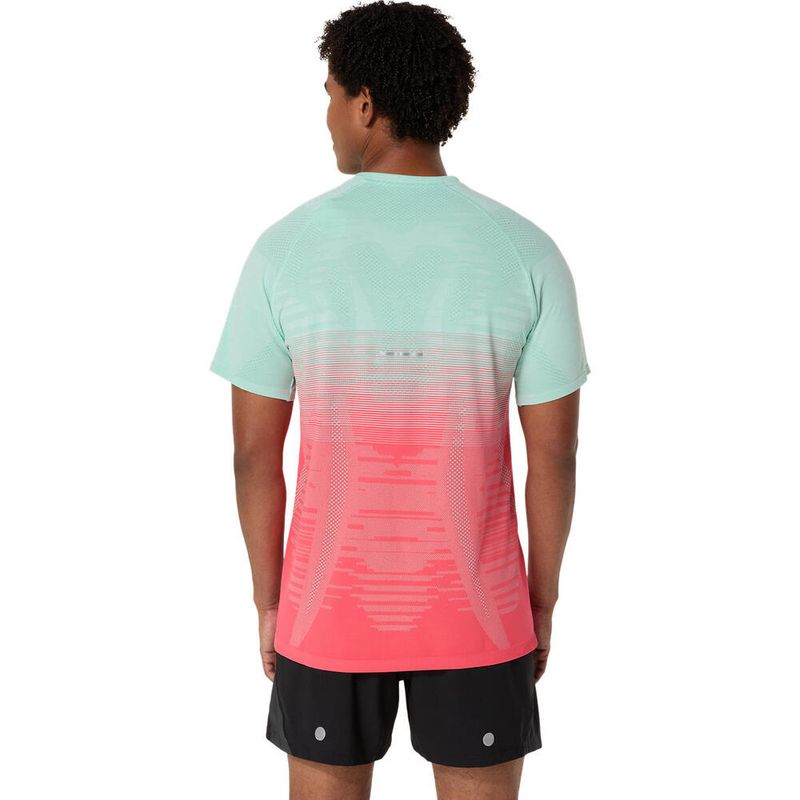Polo ASICS Seamless Ss Top Coral Reef/Oasis Green Hombre - 1