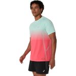 Polo ASICS Seamless Ss Top Coral Reef/Oasis Green Hombre - 2