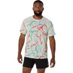 Polo ASICS Road All Over Print Ss Top Birch Hombre - 0