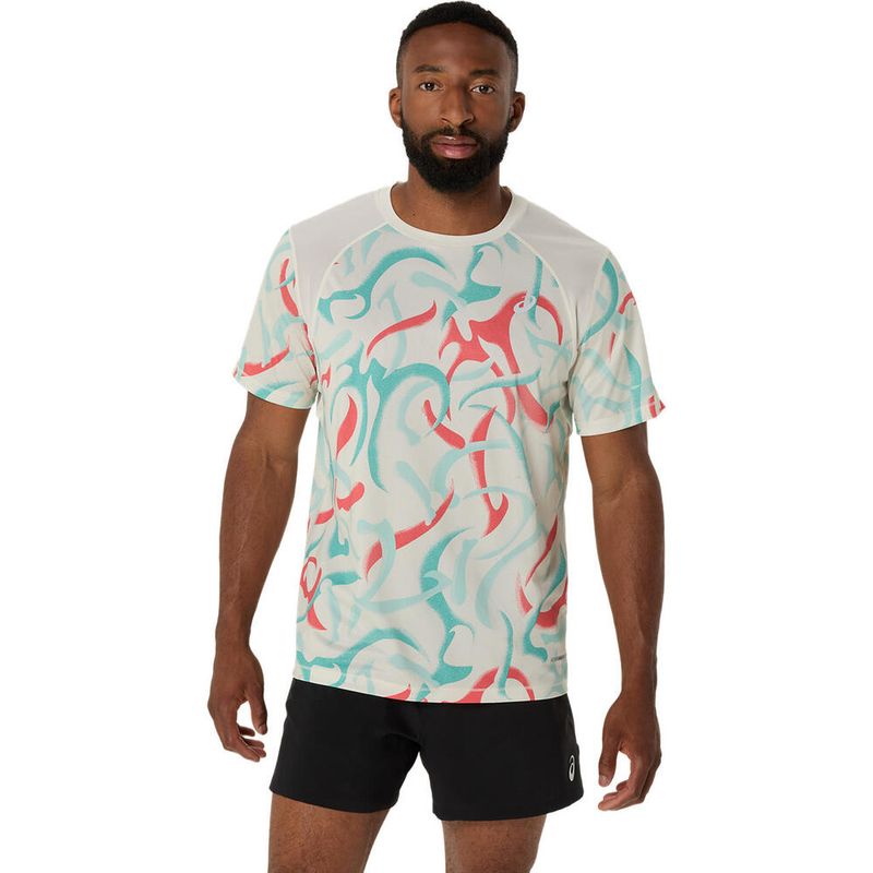 Polo ASICS Road All Over Print Ss Top Birch Hombre - 0