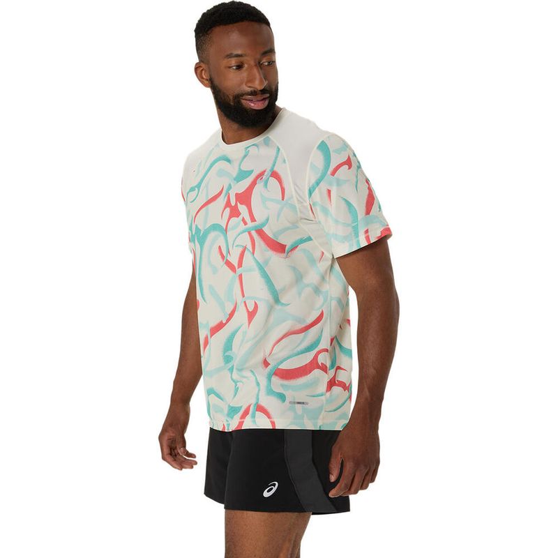 Polo ASICS Road All Over Print Ss Top Birch Hombre - 2