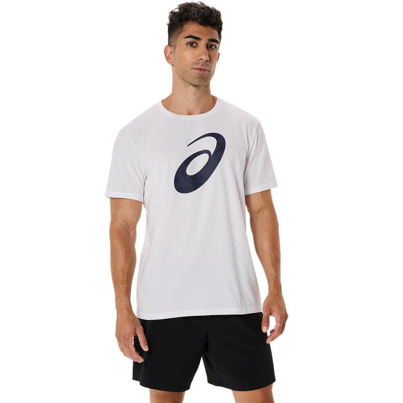 Polo ASICS Spiral Logo Graphic Cotton Blend Tee Brilliant White Hombre - 0