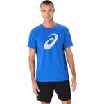 Polo ASICS Spiral Logo Graphic Cotton Blend Tee Illusion Blue Hombre - 0