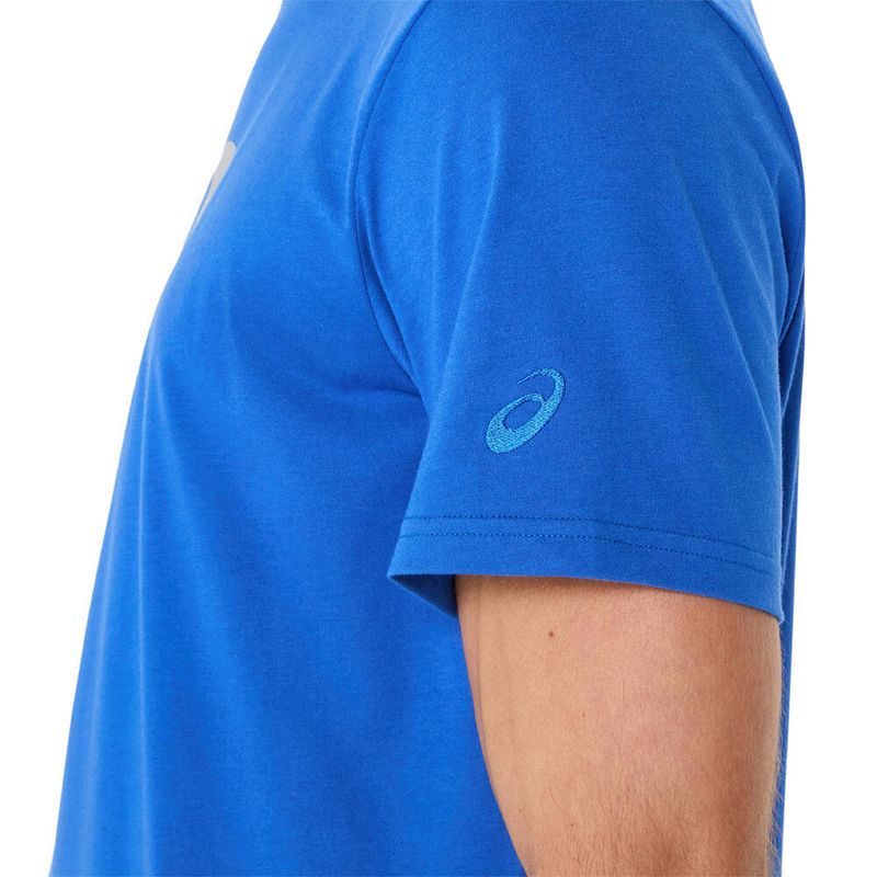 Polo ASICS Spiral Logo Graphic Cotton Blend Tee Illusion Blue Hombre - 2