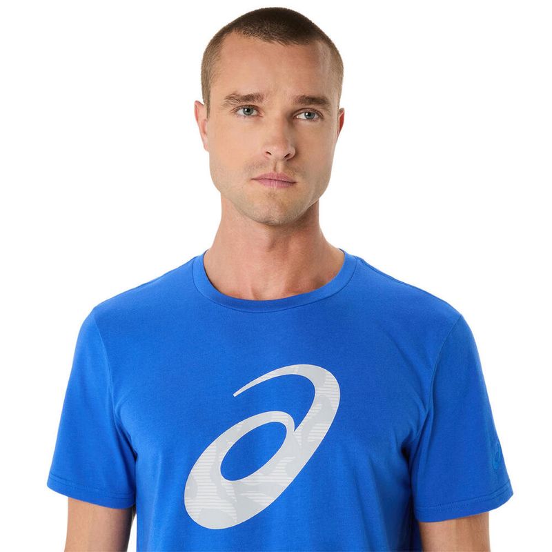 Polo ASICS Spiral Logo Graphic Cotton Blend Tee Illusion Blue Hombre - 3