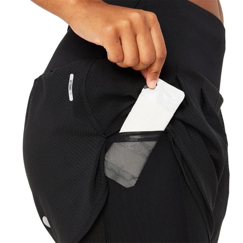 Shorts ASICS Road 2-N-1 3-5In Black Mujer - 5