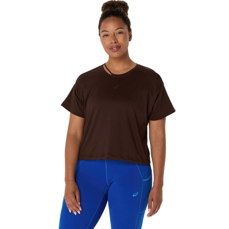 Polo-ASICS-Nagino-Flex-Short-Sleeve-Top-Coffee-Mujer---0