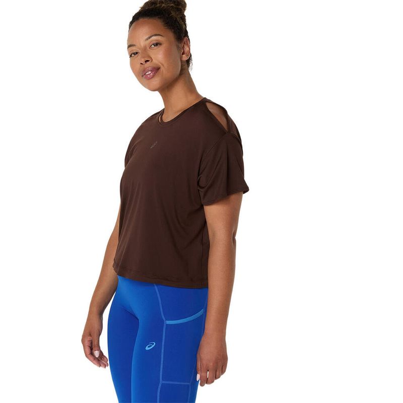 Polo-ASICS-Nagino-Flex-Short-Sleeve-Top-Coffee-Mujer---2