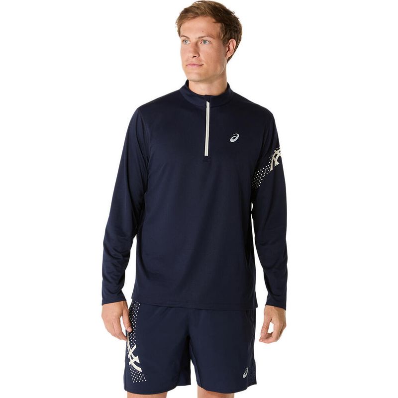 Casaca-ASICS-Asics-Icon-Ls-1-2-Zip-Midnight-Hombre---0