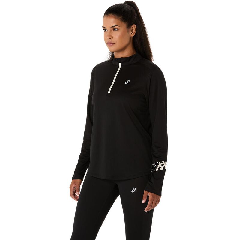 Polo ASICS Asics Icon 1/2 Zip Ls Top Performance Black Mujer - 2