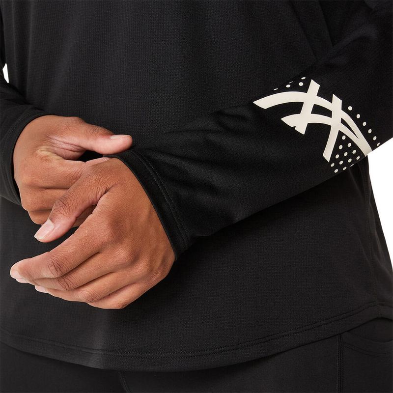 Polo ASICS Asics Icon 1/2 Zip Ls Top Performance Black Mujer - 3