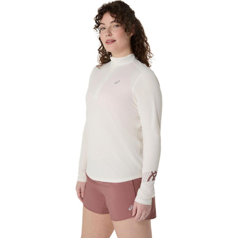 Polo ASICS Asics Icon 1/2 Zip Ls Top Cream Mujer - 1