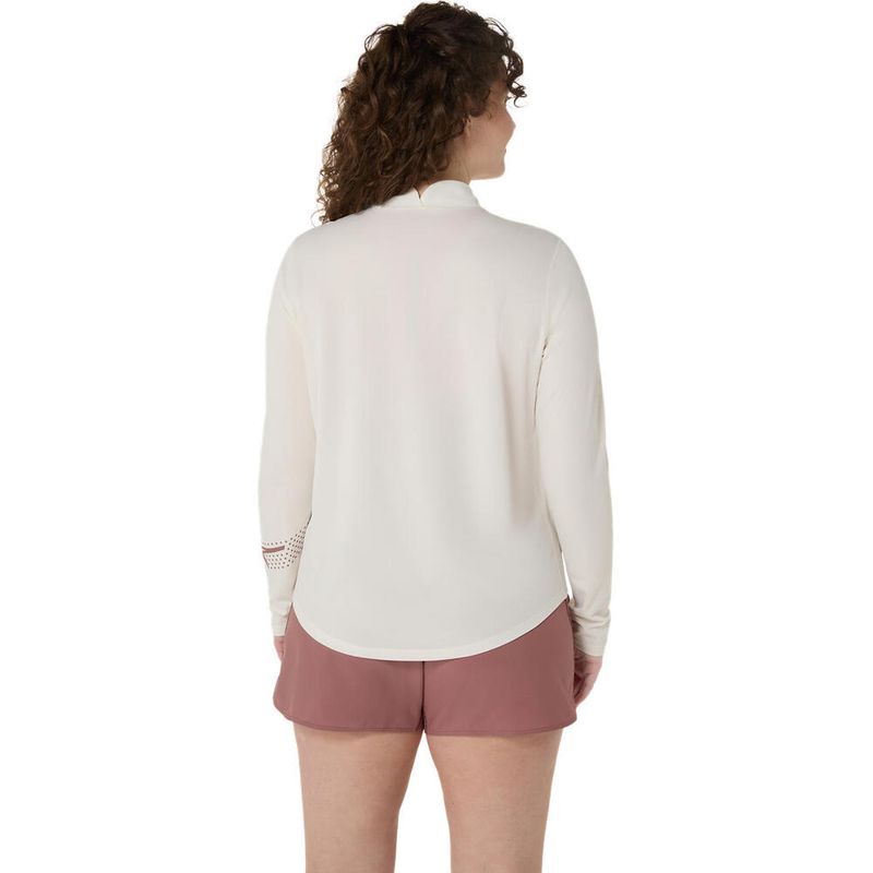 Polo ASICS Asics Icon 1/2 Zip Ls Top Cream Mujer - 2
