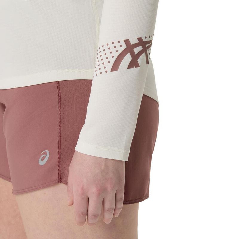 Polo ASICS Asics Icon 1/2 Zip Ls Top Cream Mujer - 3