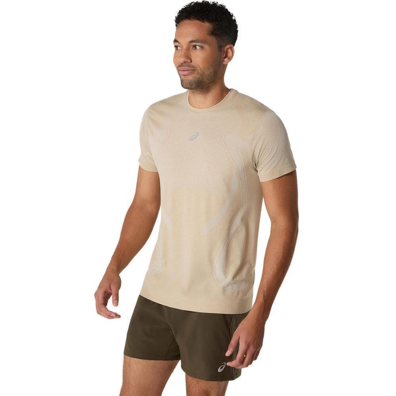 Polo ASICS Road Seamless Top Cream Hombre - 1