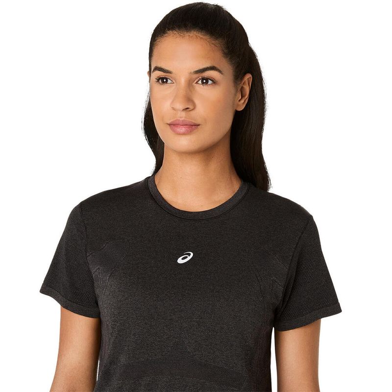 Polo ASICS Road Seamless Ss Top Black Mujer - 2