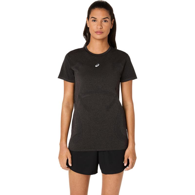 Polo ASICS Road Seamless Ss Top Black Mujer - 0