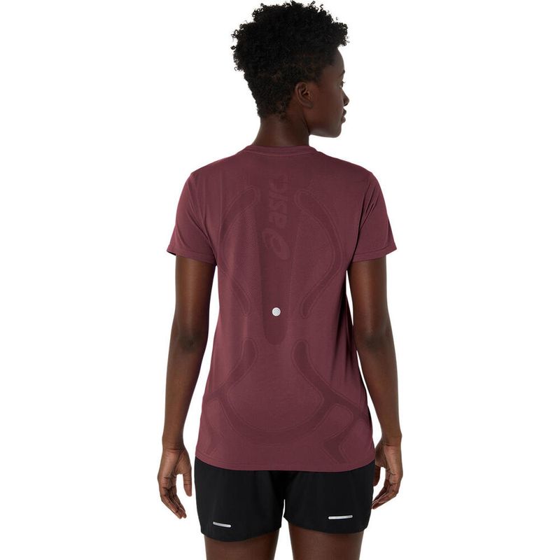 Polo ASICS Road Seamless Burgundy Mujer - 2