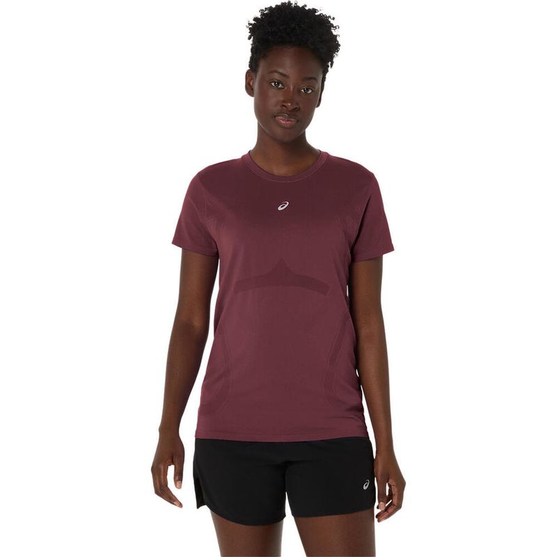 Polo ASICS Road Seamless Burgundy Mujer - 0