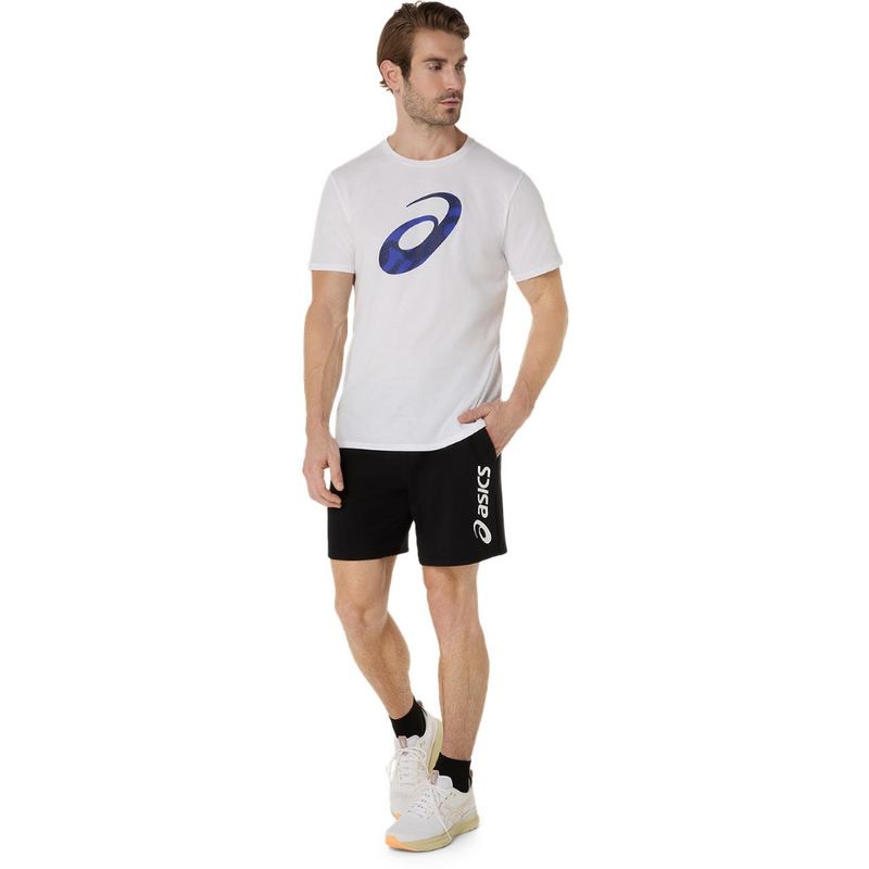 Polo ASICS Spiral Logo Graphic Cotton Blend Tee Brilliant White Hombre - 0