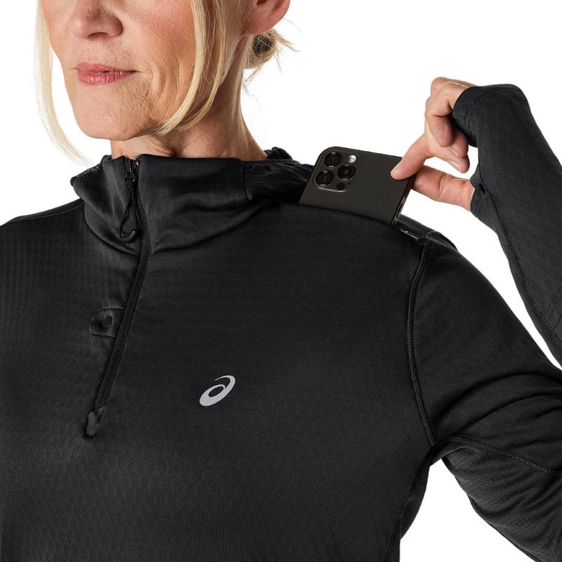 Polera ASICS Road Winter Ls Hoodie Performance Black Mujer - 3