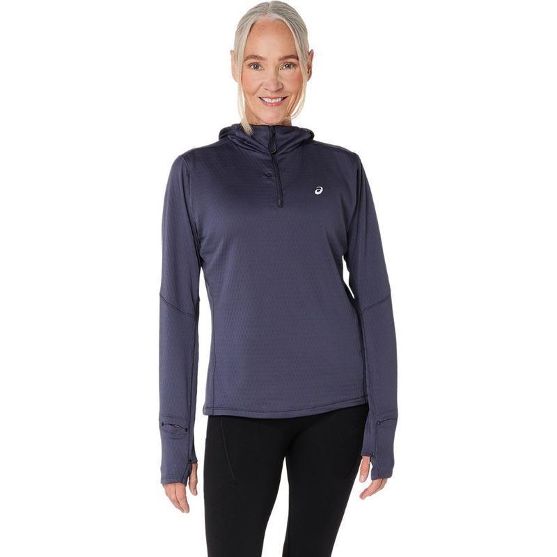 Polera ASICS Road Winter Ls Hoodie Indigo Fog Mujer - 0