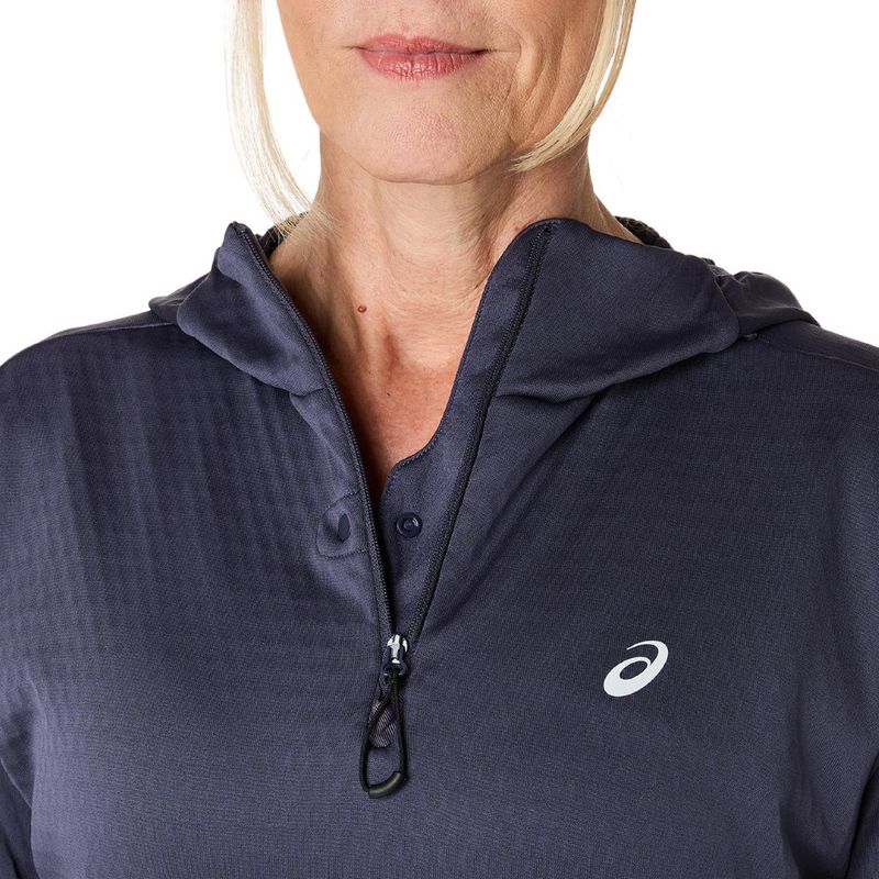 Polera ASICS Road Winter Ls Hoodie Indigo Fog Mujer - 4