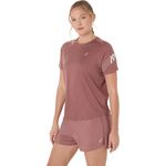 Polo ASICS Icon Ss Top Rubble Red Mujer - 3