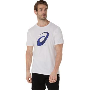 Polo ASICS Spiral Logo Graphic Cotton Blend Tee Brilliant White Hombre