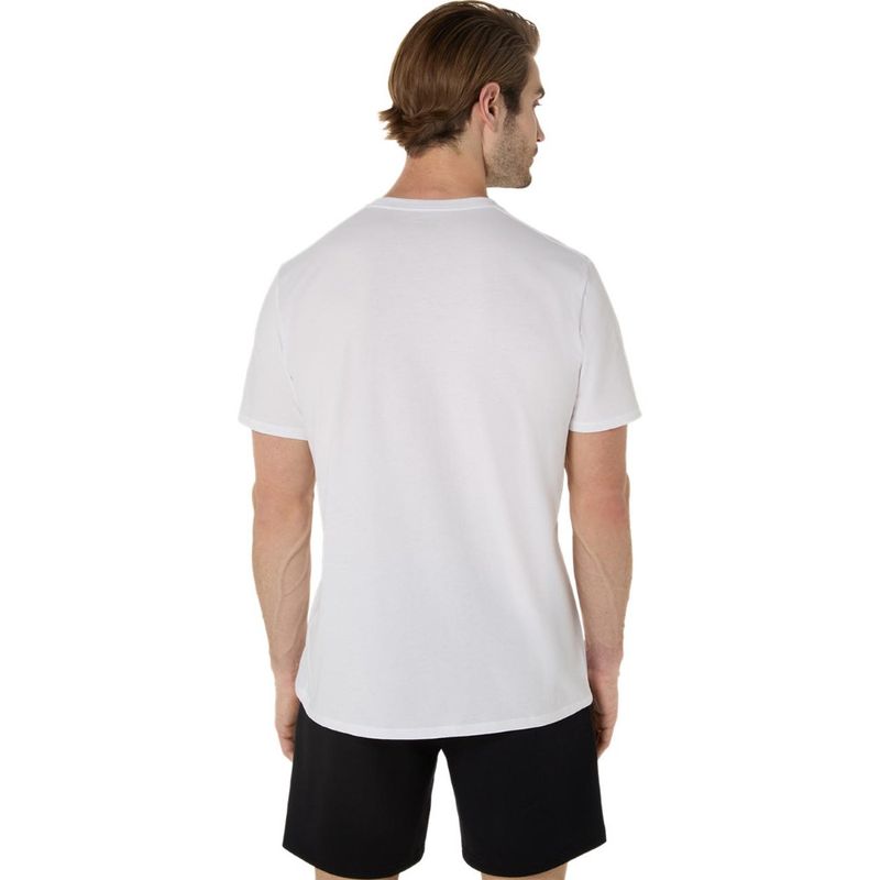 Polo ASICS Spiral Logo Graphic Cotton Blend Tee Brilliant White Hombre - 5