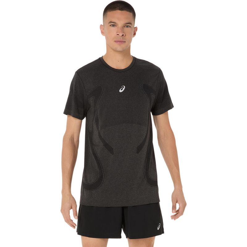 Polo ASICS Road Seamless Top Performance Black Hombre - 0