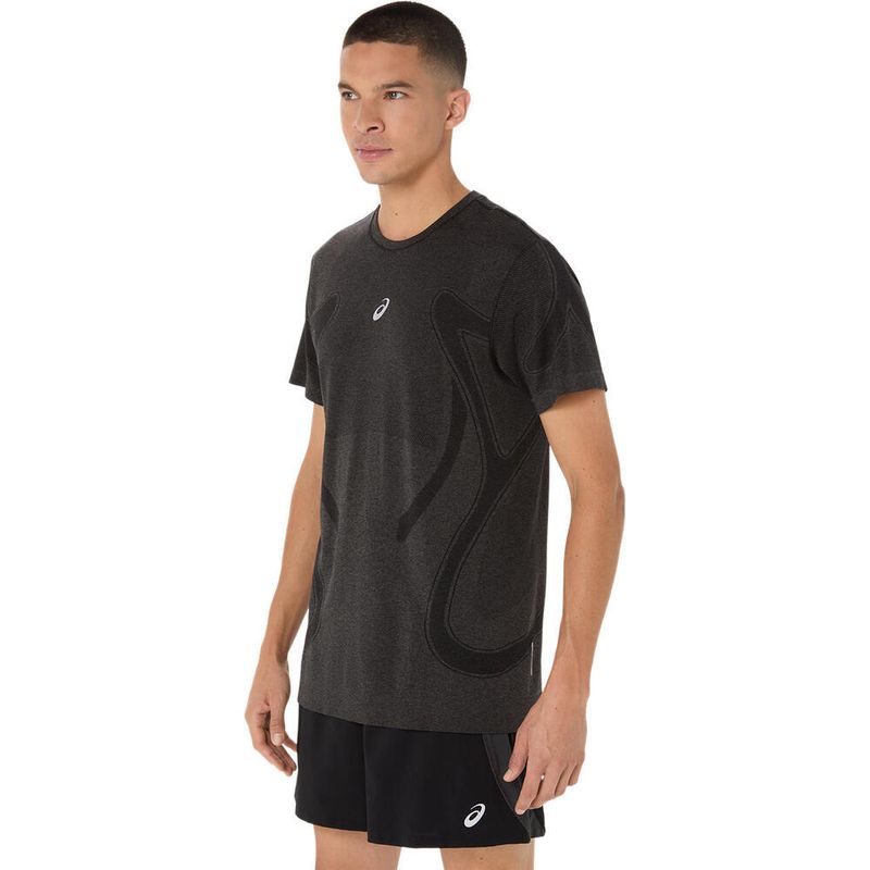 Polo ASICS Road Seamless Top Performance Black Hombre - 1