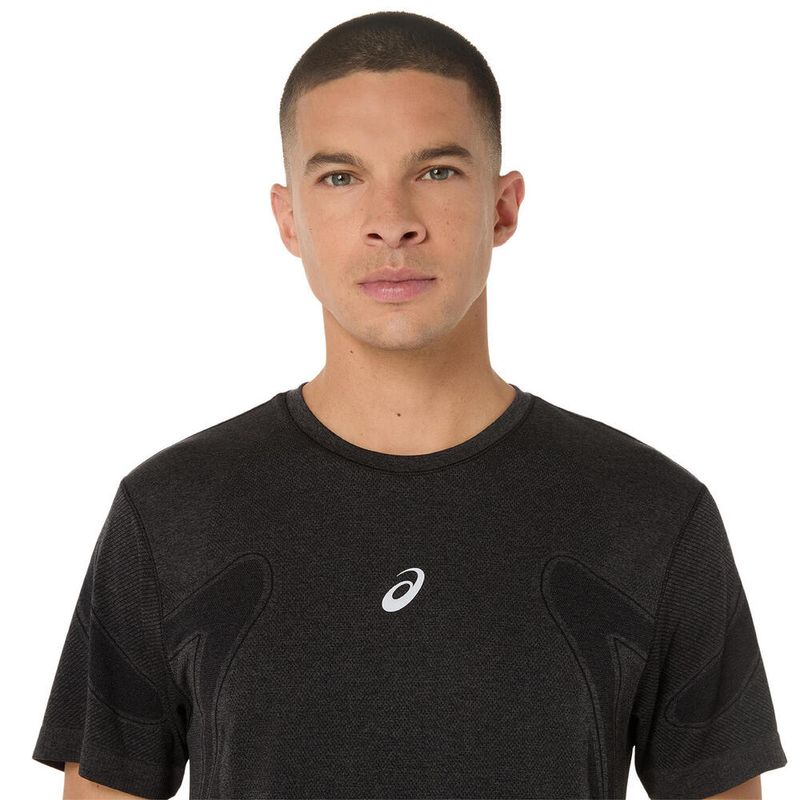 Polo ASICS Road Seamless Top Performance Black Hombre - 2