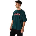 Polo ASICS Graphic Relaxed Tee Saxon Green Hombre - 2