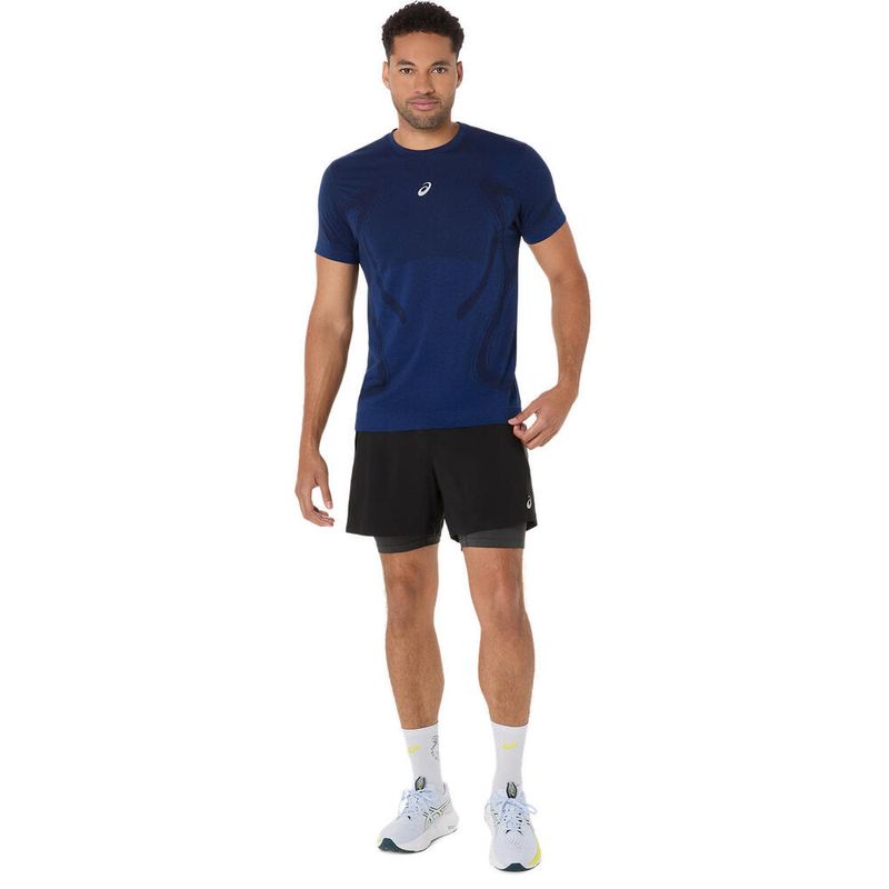 Polo ASICS Road Seamless Top Midnight Hombre - 2