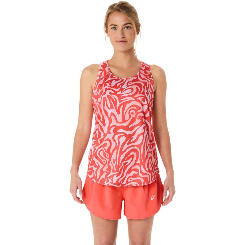 Bividi ASICS Road All Over Print Tank Coral Reef/Light Ube Mujer - 0