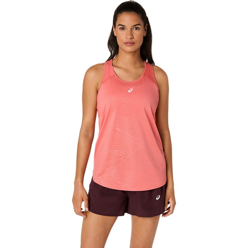 Bividi ASICS Road All Over Print Tank Dark Pink Clay Mujer - 0