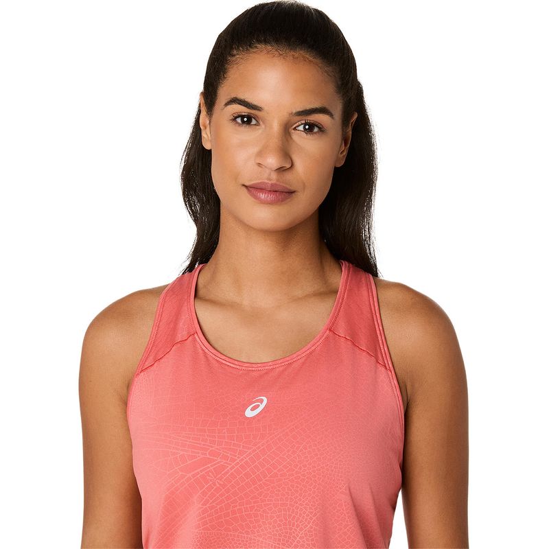 Bividi ASICS Road All Over Print Tank Dark Pink Clay Mujer - 3