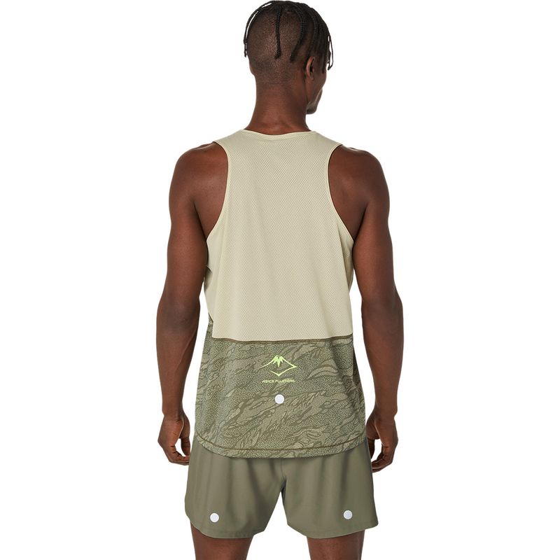 Bividi ASICS Fujitrail Singlet Mantle Green/Khaki Hombre - 1