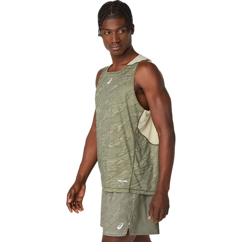 Bividi ASICS Fujitrail Singlet Mantle Green/Khaki Hombre - 2